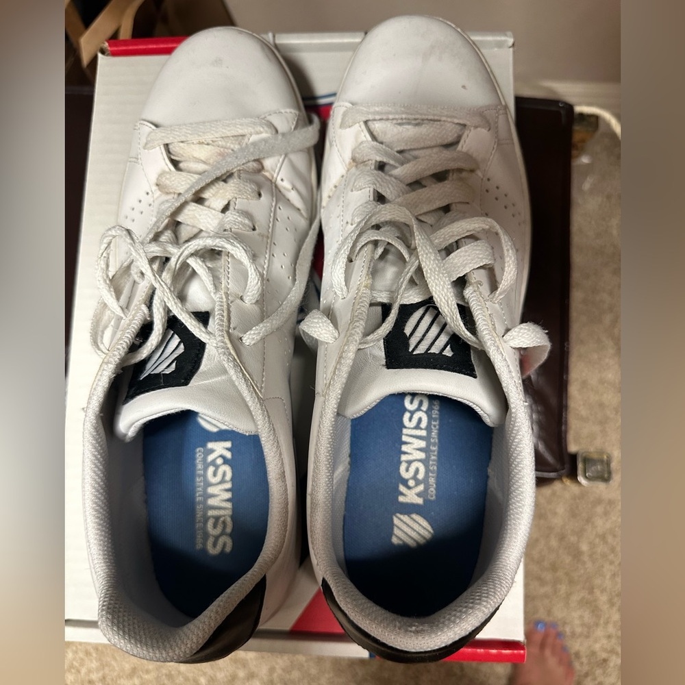 K-Swiss White Leather Sneakers classic 88 size 11.5 in box